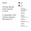 Marclay, Christian/Toshio Kajiwara/DJ Olive: djTRIO-21 September 2002 vinyl lp with download card (due to size and weight, this price for the USA only) Rune 348